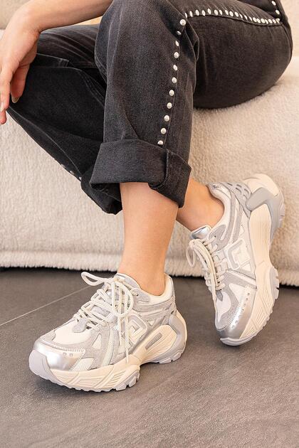 Monica Imported Special Series Special Sole Genuine Leather Women's Sports Shoes Gray