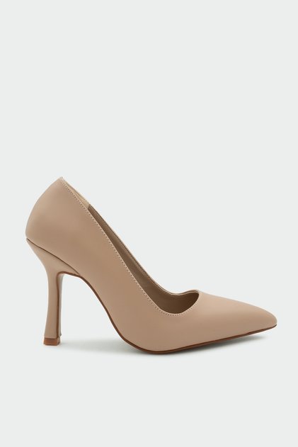 Relly Nude Leather Women's Heeled Shoes