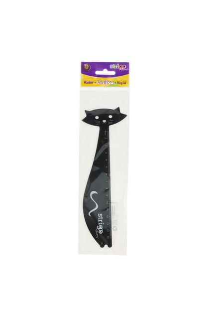 Rigla plastic Pisica, 15 cm SSC362