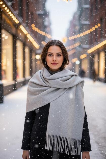 Soft Textured Tassel Scarf Shawl