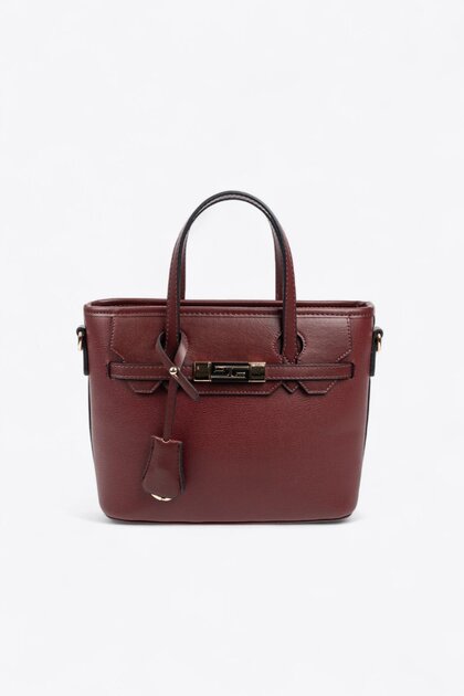 Burgundy - Burgundy Plain Women's Handbag Sp1185