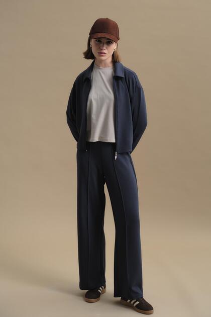 Pure Touch Ribbed Stitched Pants Cc7003 Smoked