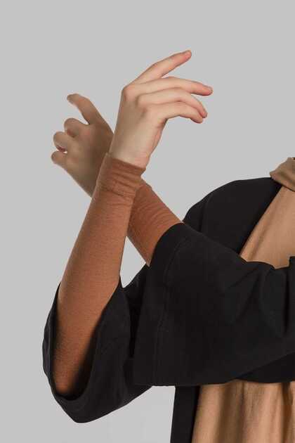Hijab Plain Sleeves - Brown