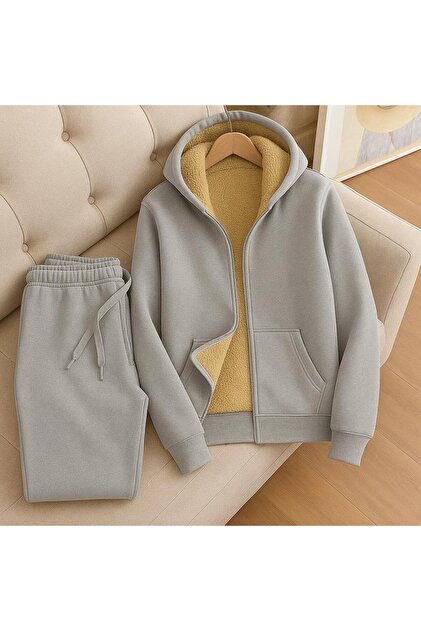 Winter 3 Thread – Top with Welsoft Fur Inside, Except Kullar, Sha Fleece-Lined a Hooded Tracksuit Set-Unisex