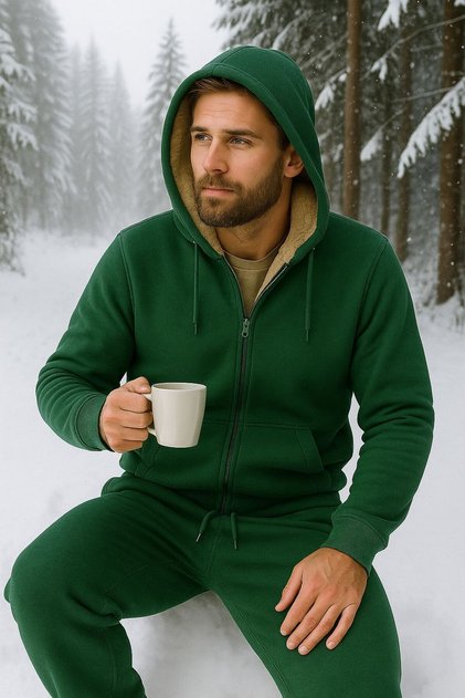Winter 3 Thread – Top with Welsoft Fur Inside, Except Kullar, Sha Fleece-Lined a Hooded Tracksuit Set-Unisex
