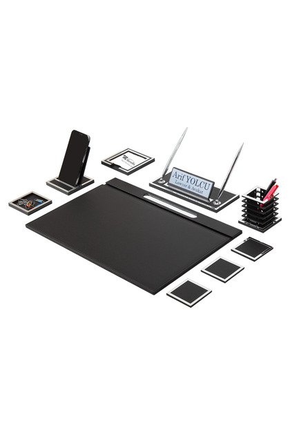 Lina Desk Mat Set 10 Pieces Black