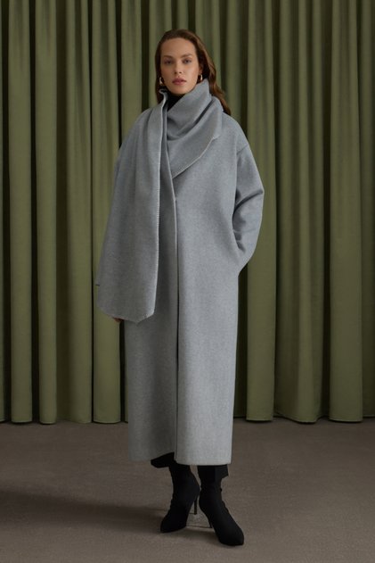 Mobile Shawl Detailed Coat