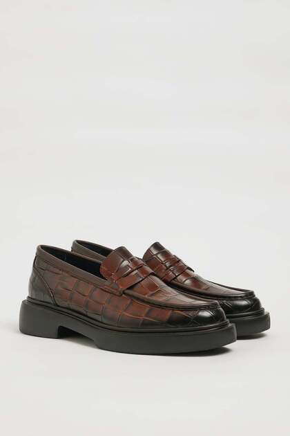 Thato Model Eva Sole Genuine Crocodile Leather Casual Shoes