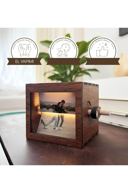 Hediyeji Anı Kutum Kişiye Özel Fotoğraflı Fotobox Işıklı Döner Albüm 116198