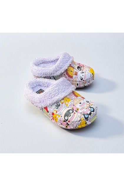 Children's Fur-Lined Non-Slip Sole Indoor Slippers