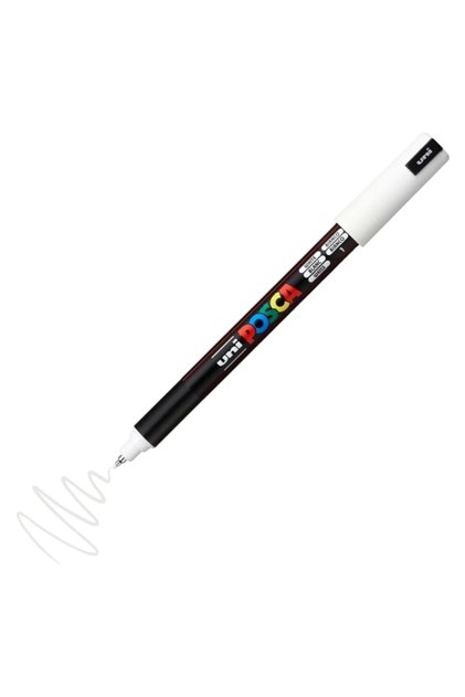 قلم تلوين يونيبال بوسكا 0.7 ذو أساس مائي أبيض (N)- (UNİ-PC-1MR)