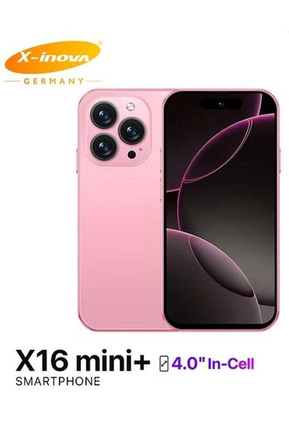X-Inova X16 Mini+ 4" Mini Smartphone, 4GB+64GB, 13MP, Dual SIM - Pink