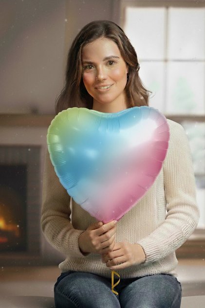 Colorful Heart 1 Piece 45 cm Valentine's Day Romantic Celebration Birthday Ornament Birthday Party Material