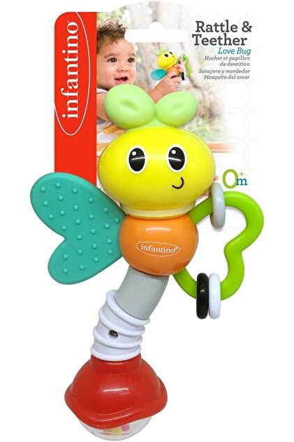 Love Bug Rattle & Teether|Baby Teething & Rattling Toy|