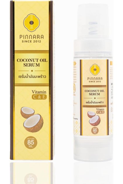 VigorWell PINNARA Coconut Oil Serum Vitamin C & E for Face, Hands, Body & Hair, 85 ml