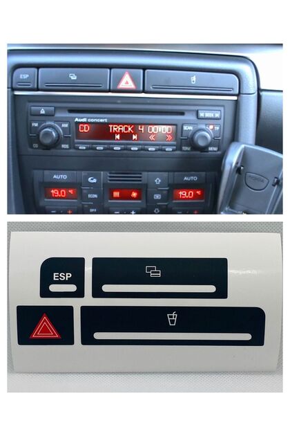 A4 b6 - b7 case 2001-2008 compatible quad signal cup holder esp button sticker label repair kit