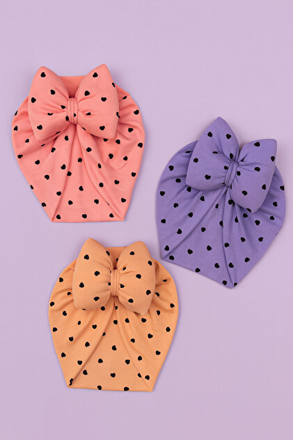 Cute Patterned Bow Bonnet 3-Pack – Suitable for 0-18 Months