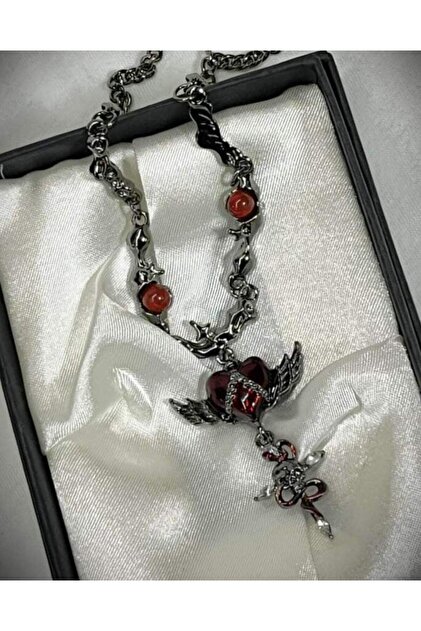 Medusanin Heart Natural Stone Necklace
