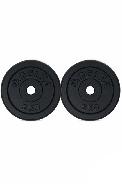 Döküm Plaka Siyah 5 KG x 2 Adet Toplam 10 Kg | Ağırlık Dambıl Plakası Dayanıklı ve Ergonomik Set