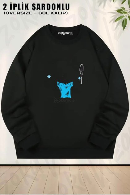 Unisex Novak Djokovic Nole Tennis Printed Oversized Crew Neck Sweatshirt