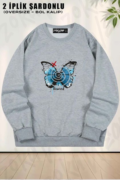 Unisex Rewind Life Is Strange Printed Oversized Crew Neck Sweatshirt