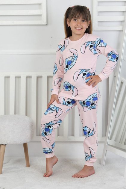 Girls' Stick Pattern 100% Cotton Pajama Set Isobel Kids