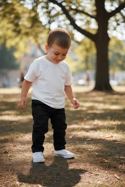 Boy's Pants 1-5 Years Old 100% Cotton Adjustable Waist Elastic