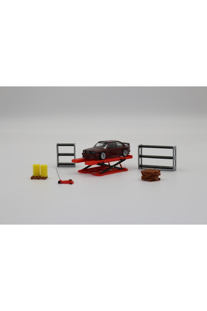 FMK HOBBY 1:64 Ölçek Garaj Diorama Aksesuar Seti – Lift + Raf +