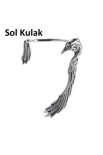 Ear Cuff Kuş Tasarım Çivi Modesl S+ Kalite 316L Paslanmaz Kararmaz Çelik Küpe Tekli