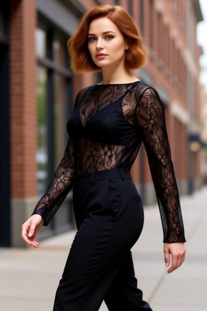 Women's Special Design Boat Neck Lace Knitted Blouse Quality Stylish Comfortable Modern Elegant Casual