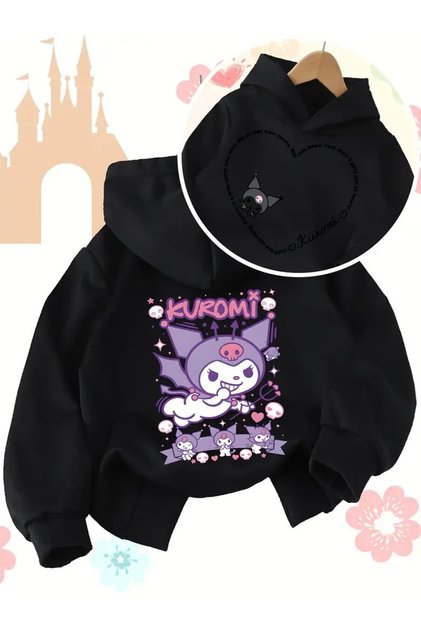 Official Sanrio Kuromi & Hooded Sweatshirt - Cute Anime Character