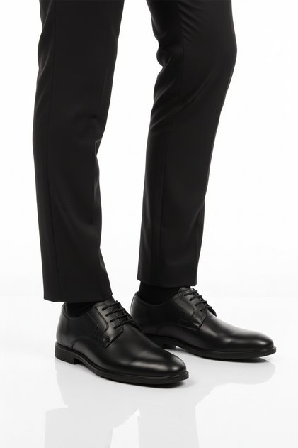 Black Genuine Leather Men's Classic Shoes 2496 m
