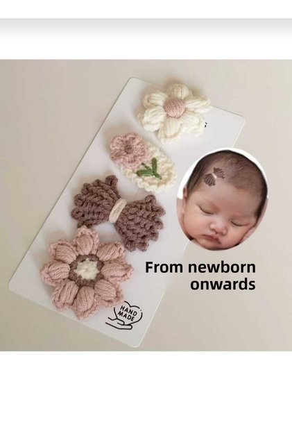 Newborn Baby Hair Clips Set of 4, Hairless Baby Hair Clips, Baby Gift