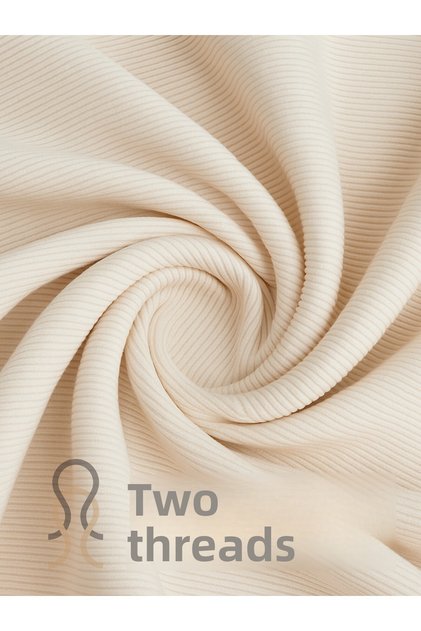 Cream Ribbed Knit Fabric | Length: 110 cm | 95% Cotton 5% Elastane | Flexible and Comfortable