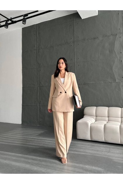 Blazer Jacket Palazzo Pants Suit