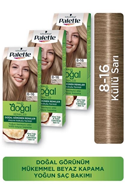 Kalıcı Doğal Renkler 8-16 Küllü Sarı Shea Yağı Saç Boyası
X 3 Adet