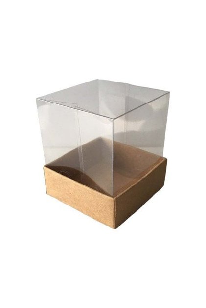 Kraft Sabun Kokulu Taş Mum Asetat Kutusu 5x5x8 cm 50 Adet