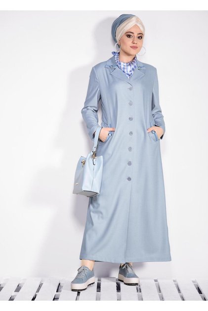 Pocket-Detail Buttoned Coat 1296