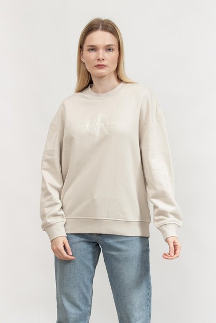 CK Jeans GLOSSY MONOLOGO REGULAR CREWNECK Kadın Sweatshirt J20J224724-PDH