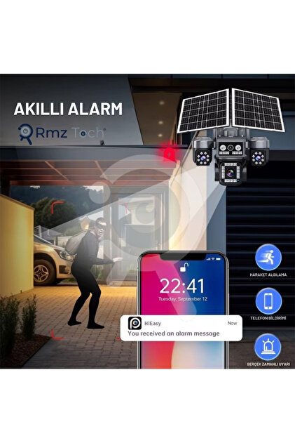 RMZTECH ESVISION 5704 4 Kameralı 8MP E-Sim Çift Solar Panel | 4G