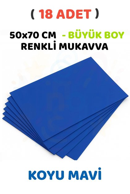 Dark Blue Colored Cardboard 18 Pieces 50X70 cm Hard Cardboard Cardboard