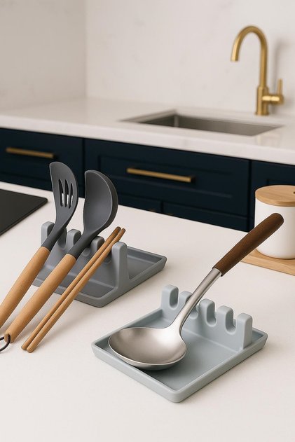 Tencere Kapak Tutucu Ve Kaşıklık Tencere Kapağı Standı Kaşık Kepçe Altlığı Düzenleyici Organizer