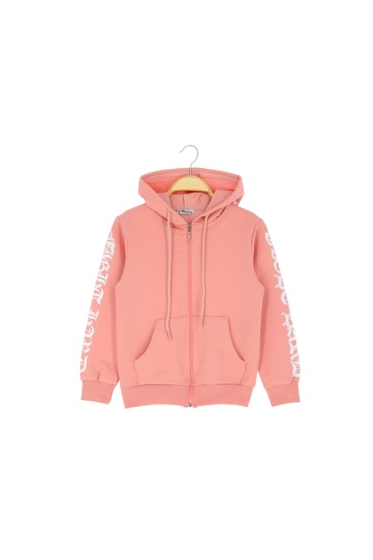 290-09-24 Girl's Cardigan with Hood Printed 2 Straps Age 12/16