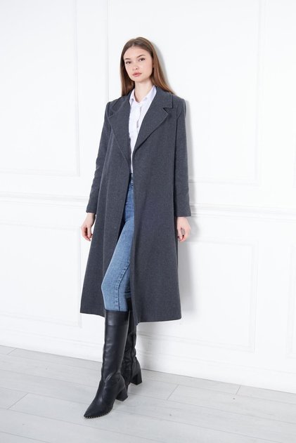 Women's Stamp Coat - Lined and Belted