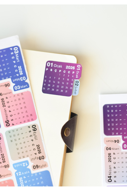 2027 Takvim Sticker *1 sayfa * 12 Ay / Ajanda, Planner, Scrapbook