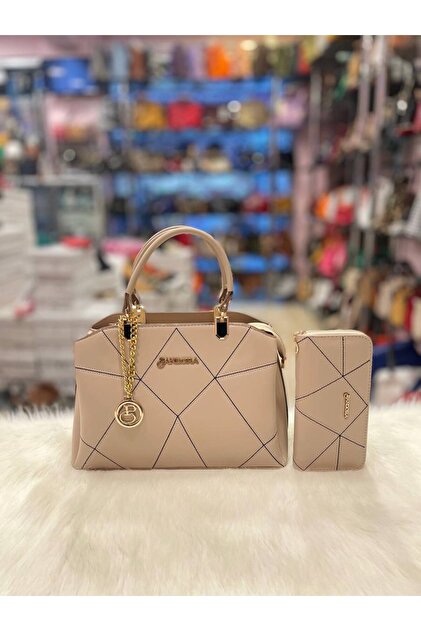 Cream Nubuck Bag and Wallet Set