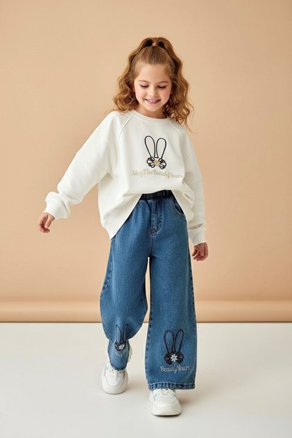 My Little One's Cicileri May the Processing Detailed Girl's 2-Piece Set - Ecru