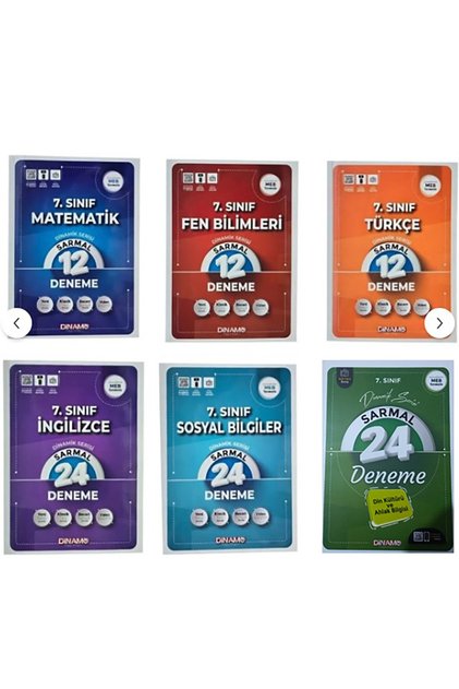 7. Sınıf Matematik,türkçe,fen Bilim,sosyal Bilgiler,ingilizce-din Kültürü Sarmal Deneme