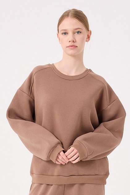 KADIN OVERSİZE ÜÇ İPLİK İÇİ PAMUKLU YUMUŞACIK BASIC SWEATSHİRT