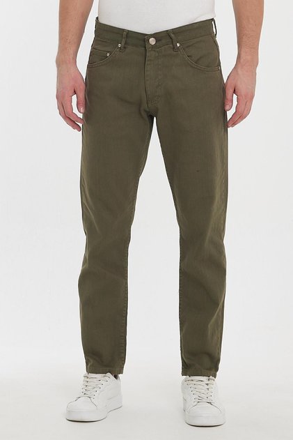 Men's School and Daily Use Canvas Flexible Khaki Classic Trousers
